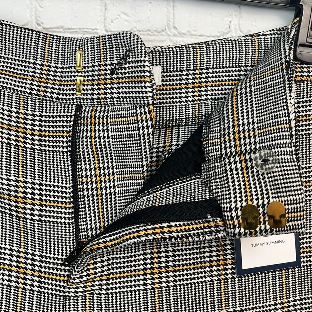 Charter Club Houndstooth Plaid Trouser Tummy Slimming Pants Size 12 - Picture 4 of 6